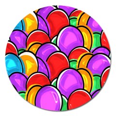 Colored Easter Eggs Magnet 5  (round) by StuffOrSomething