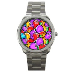 Colored Easter Eggs Sport Metal Watch by StuffOrSomething