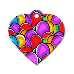 Colored Easter Eggs Dog Tag Heart (two Sided) by StuffOrSomething