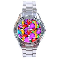 Colored Easter Eggs Stainless Steel Watch by StuffOrSomething