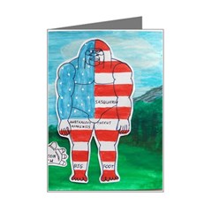 2 Painted U,s,a,flag Big Foots Mini Greeting Card