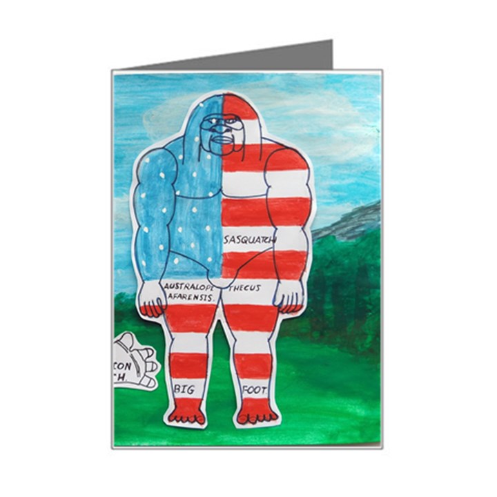 2 Painted U,s,a,flag Big Foots Mini Greeting Card