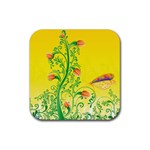 Whimsical Tulips Drink Coaster (Square) Front