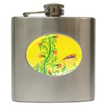 Whimsical Tulips Hip Flask Front