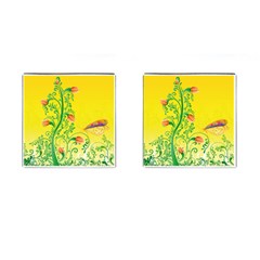 Whimsical Tulips Cufflinks (square) by StuffOrSomething