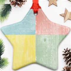 Pastel Textured Squares Star Ornament by StuffOrSomething