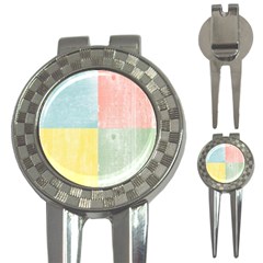 Pastel Textured Squares Golf Pitchfork & Ball Marker by StuffOrSomething