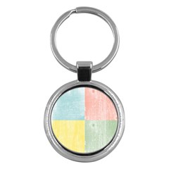 Pastel Textured Squares Key Chain (round) by StuffOrSomething