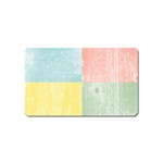 Pastel Textured Squares Magnet (Name Card) Front