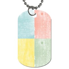 Pastel Textured Squares Dog Tag (two-sided)  by StuffOrSomething