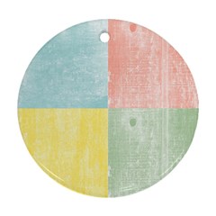 Pastel Textured Squares Round Ornament (two Sides) by StuffOrSomething