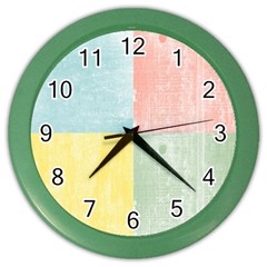 Pastel Textured Squares Wall Clock (color) by StuffOrSomething