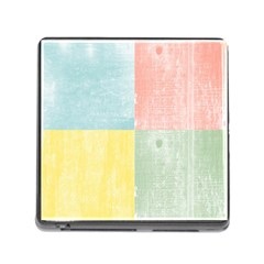 Pastel Textured Squares Memory Card Reader With Storage (square) by StuffOrSomething