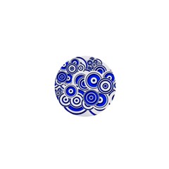 Trippy Blue Swirls 1  Mini Button by StuffOrSomething