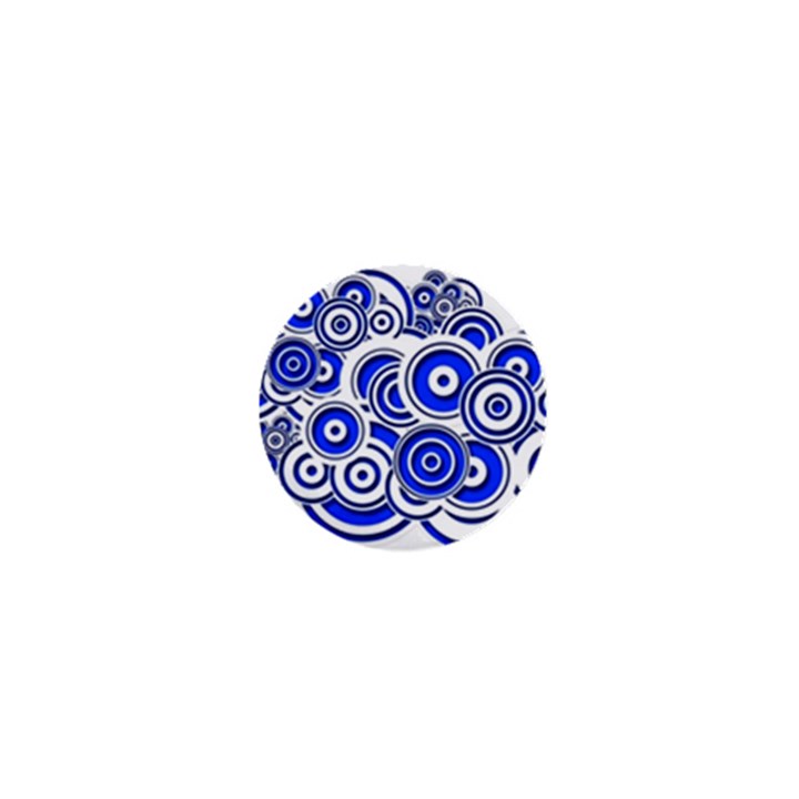 Trippy Blue Swirls 1  Mini Button