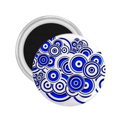 Trippy Blue Swirls 2 25  Button Magnet by StuffOrSomething