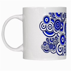 Trippy Blue Swirls White Coffee Mug by StuffOrSomething