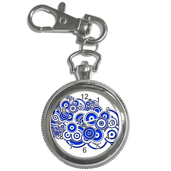 Trippy Blue Swirls Key Chain Watch