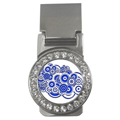 Trippy Blue Swirls Money Clip (cz) by StuffOrSomething