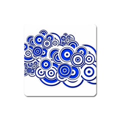 Trippy Blue Swirls Magnet (square) by StuffOrSomething