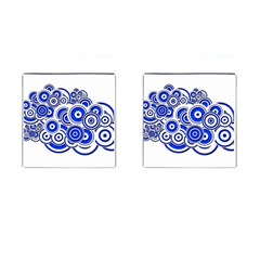 Trippy Blue Swirls Cufflinks (square) by StuffOrSomething