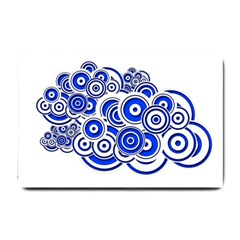 Trippy Blue Swirls Small Door Mat by StuffOrSomething