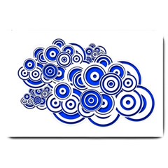 Trippy Blue Swirls Large Door Mat by StuffOrSomething