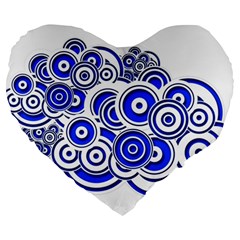 Trippy Blue Swirls 19  Premium Heart Shape Cushion by StuffOrSomething