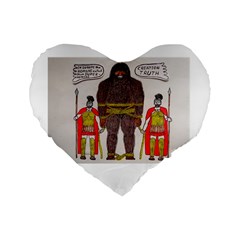 Big Foot & Romans 16  Premium Heart Shape Cushion  by creationtruth