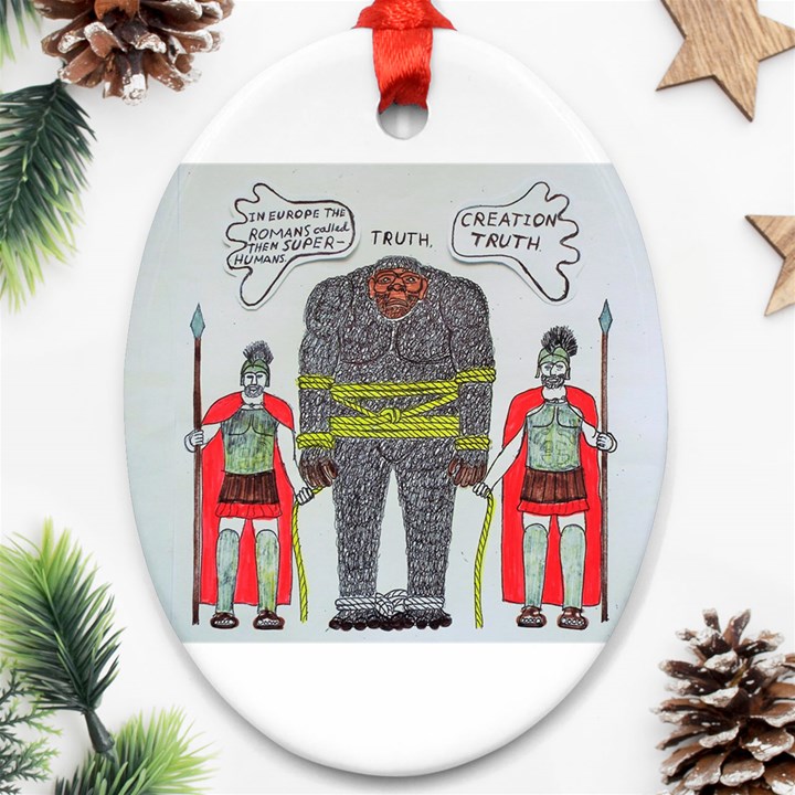 Big Foot 2 Romans Oval Ornament (Two Sides)