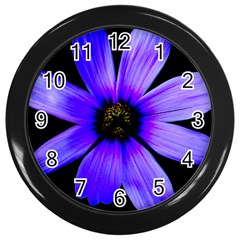 Purple Bloom Wall Clock (black)