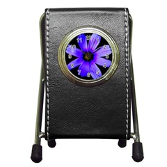 Purple Bloom Stationery Holder Clock by BeachBum