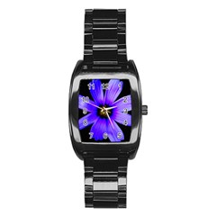 Purple Bloom Stainless Steel Barrel Watch