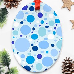 Bubbly Blues Oval Ornament by StuffOrSomething