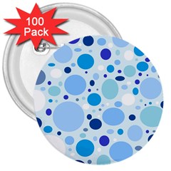 Bubbly Blues 3  Button (100 Pack) by StuffOrSomething