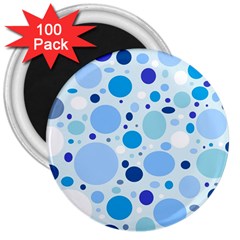 Bubbly Blues 3  Button Magnet (100 Pack) by StuffOrSomething