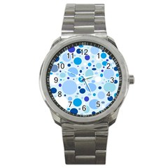 Bubbly Blues Sport Metal Watch by StuffOrSomething