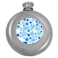 Bubbly Blues Hip Flask (round) by StuffOrSomething