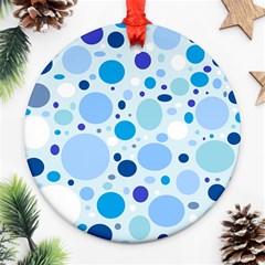 Bubbly Blues Round Ornament (two Sides) by StuffOrSomething