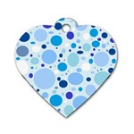 Bubbly Blues Dog Tag Heart (One Sided)  Front