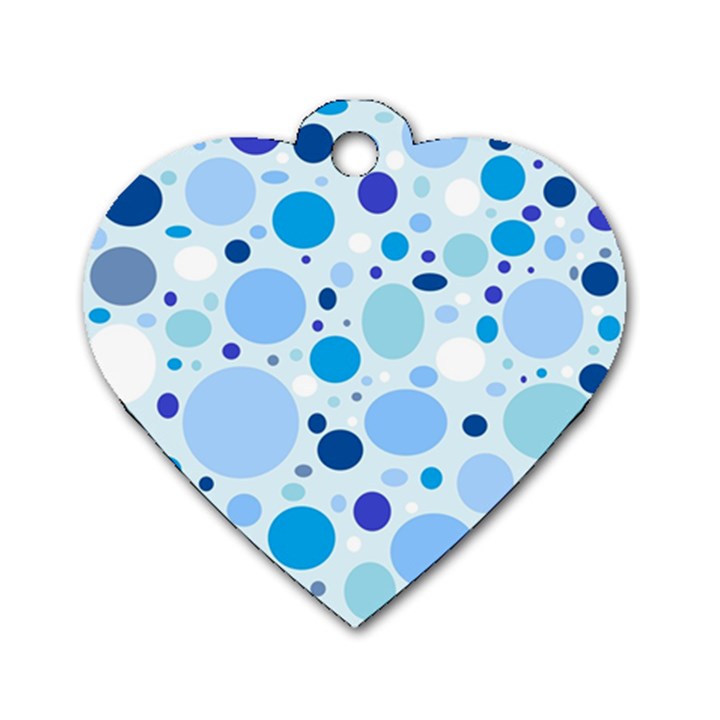 Bubbly Blues Dog Tag Heart (One Sided) 