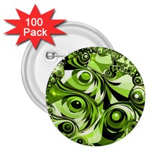 Retro Green Abstract 2.25  Button (100 pack)