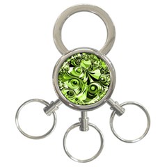 Retro Green Abstract 3-ring Key Chain