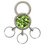 Retro Green Abstract 3-Ring Key Chain Front