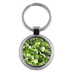 Retro Green Abstract Key Chain (round)