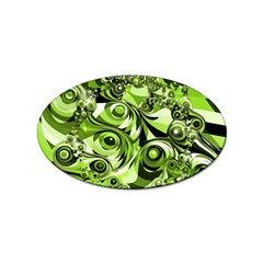 Retro Green Abstract Sticker (oval)