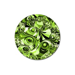 Retro Green Abstract Magnet 3  (round)