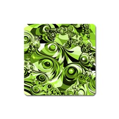 Retro Green Abstract Magnet (square)