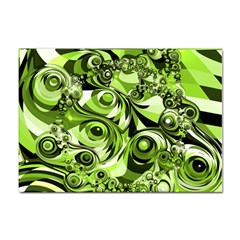 Retro Green Abstract A4 Sticker 10 Pack