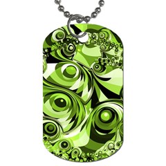 Retro Green Abstract Dog Tag (two-sided) 